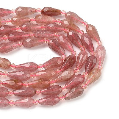Natural Strawberry Quartz Beads Strands G-G453-F03-8x16mm-1