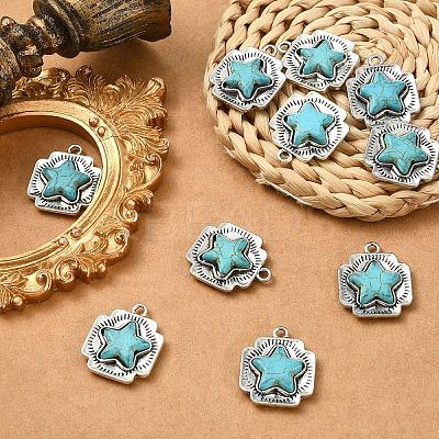10Pcs Synthetic Turquoise Pendants FIND-YW0009-37-1