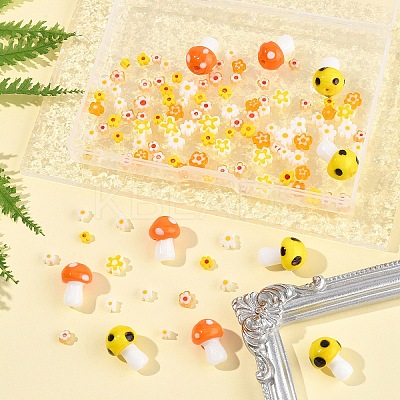 156Pcs 10 Styles Handmade Millefiori Glass Beads LAMP-FS0001-32-1