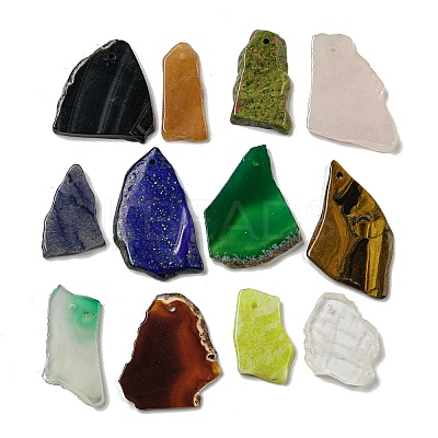Natural Mixed Gemstone Pendants G-H304-02-1
