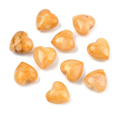 Natural Topaz Jade Heart Palm Stones G-P609-A04-01-1