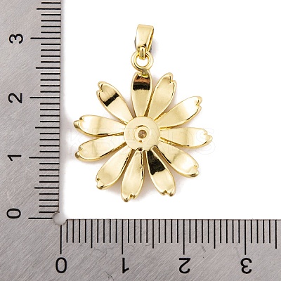 Rack Plating Brass Micro Pave Cubic Zirconia Pendants KK-K367-22G-01-1
