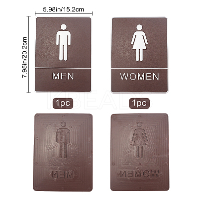 Acrylic Bathroom Sign Stickers DIY-GF0002-48-1