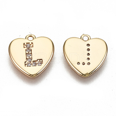 Brass Micro Pave Clear Cubic Zirconia Charms KK-N231-234L-NF-1