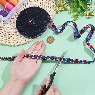 15Yards Ethnic Style Embroidery Polyester Ribbons OCOR-PH0006-86B-1