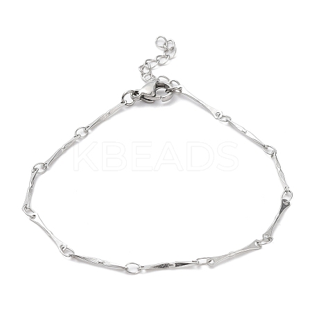 Non-Tarnish 304 Stainless Steel Bar Link Chain Bracelets BJEW-K226-07P-1