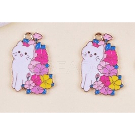 Alloy Enamel Pendants PW-WG21F84-01-1