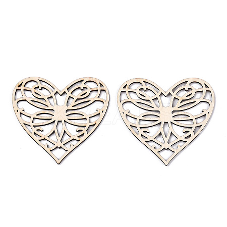 Unfinished Natural Poplar Wood Filigree Joiners Links WOOD-TAC0012-13-1
