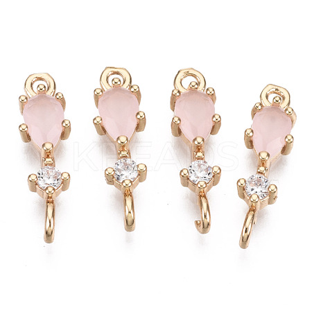 Brass Micro Pave Cubic Zirconia Links Connectors X-KK-R111-007-A07-1
