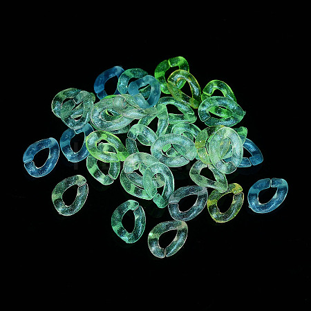 Luminous Rainbow Iridescent Plating Transparent Acrylic Linking Rings OACR-Z013-21-1