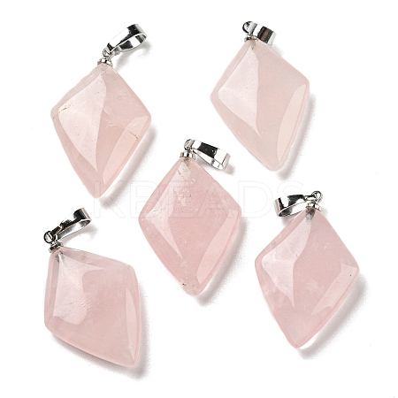 Natural Rose Quartz Pendants G-C066-03D-1