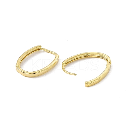 Brass Oval Hinged Hoop Earrings for Men Women KK-A172-35G-1