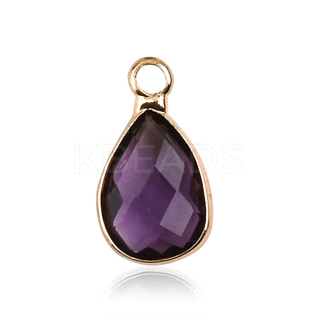 Faceted Glass Pendants FIND-WH0097-40B-G-1