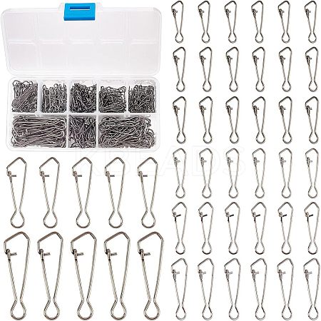 400Pcs 8 Style 201 Stainless Steel Fishing Connector Quick Change Safe Lock FIND-FH0001-86-1