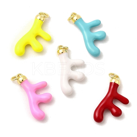 Brass Enamel Pendants KK-I378-06G-1
