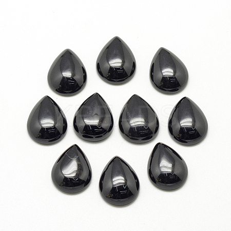 Natural Black Stone Cabochons G-R417-18x25-46-1