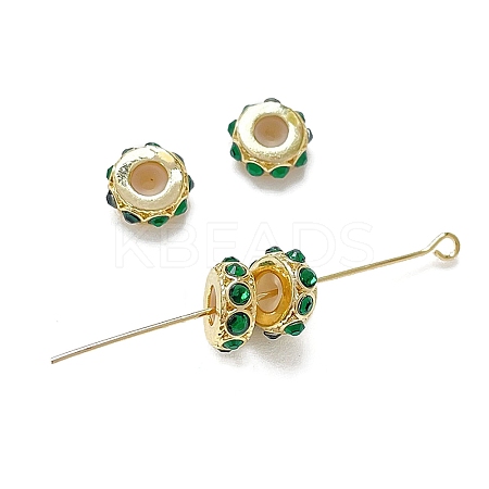 Brass Micro Pave Cubic Zirconia Beads LS-KK-K361-03C-G-1