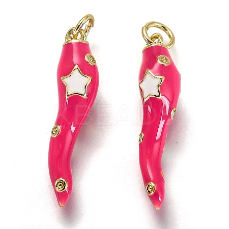 Brass Enamel Pendants X-KK-B026-15G-B-1