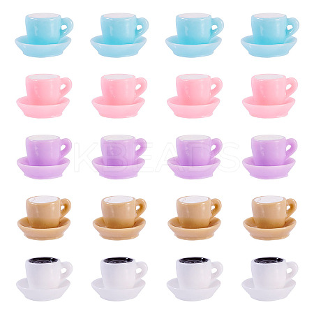 30Pcs 5 Colors Opaque Resin Cabochons CRES-TA0001-60-1