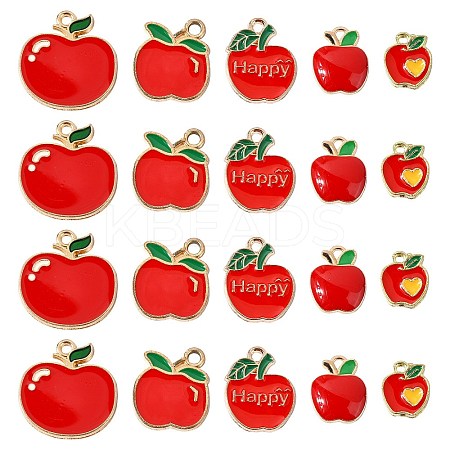 30Pcs 5 Styles Alloy Enamel Pendants ENAM-CJ0006-39-1
