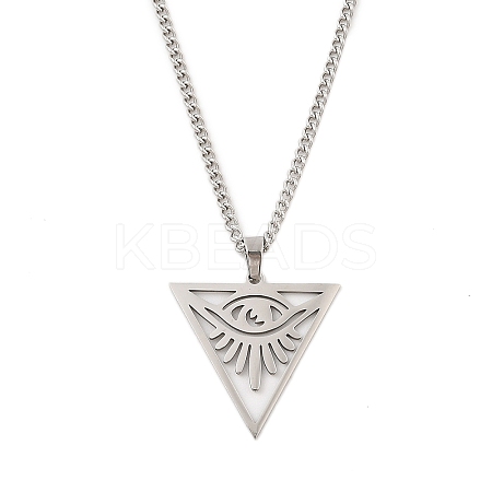 201 Stainless Steel Pendant Necklaces for Women NJEW-U018-01P-06-1