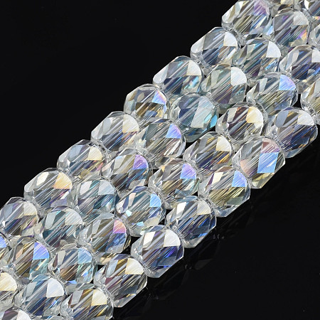 Electroplate Transparent Glass Beads Strands EGLA-N002-13-B06-1