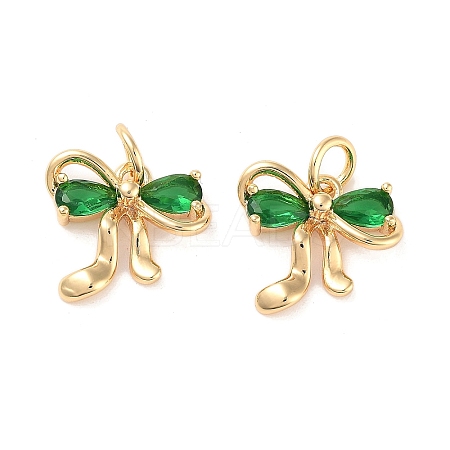 Brass Micro Pave Cubic Zirconia Pendants KK-B102-12G-02-1
