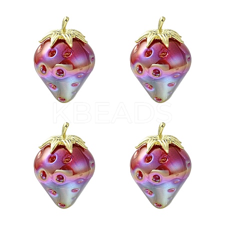2Pcs Electroplate Resin Pendants RESI-CJC0817-001G-1