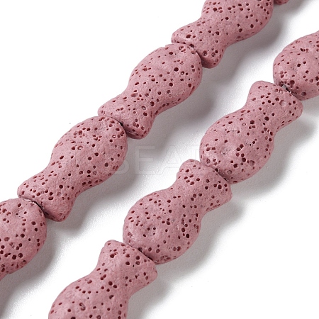 Fish Dyed Natural Lava Rock Beads Strands G-O126-01A-12-1