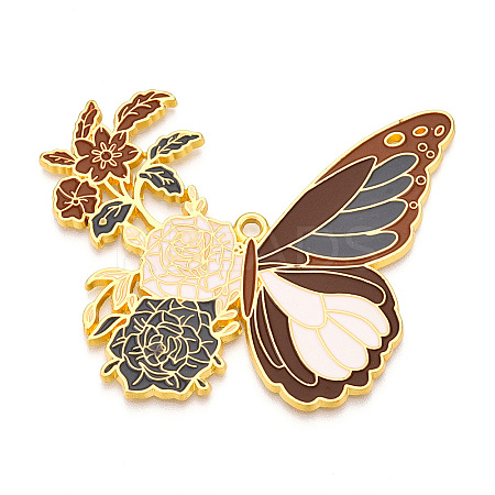Rack Plating Alloy Enamel Big Pendants LS-ENAM-N056-399B-G-1