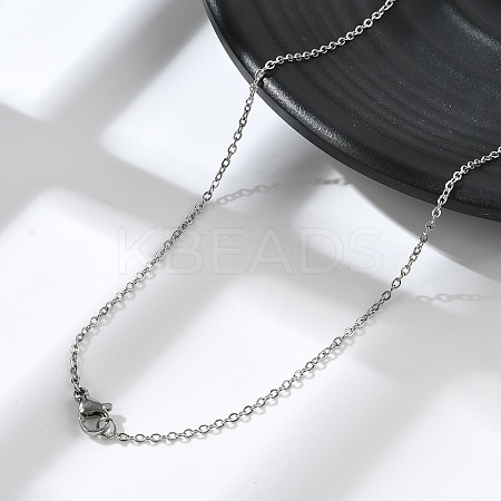 Non-Tarnish 304 Stainless Steel Cable Chains Necklace for Men Women NJEW-N050-A02-S15-1