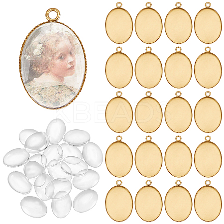 DIY Blank Oval Pendant Making Kits DIY-PH0021-46-1