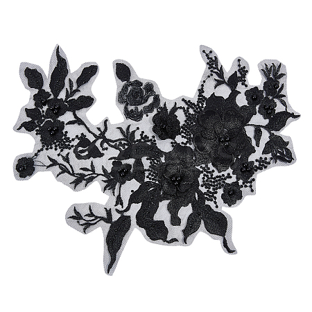 3D Flower Organgza Polyester Embroidery Ornament Accessories DIY-WH0297-20B-1