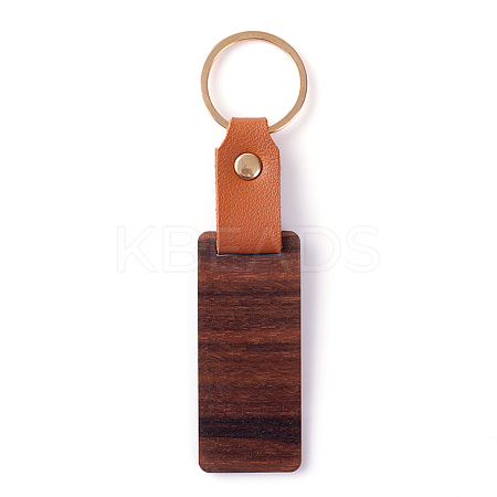 Wooden & Imitation Leather Pendant Keychain PW23041899873-1