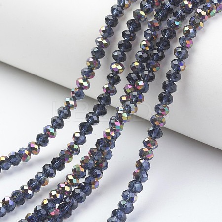 Electroplate Transparent Glass Beads Strands EGLA-A034-T4mm-R07-1