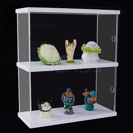 2-Tier Transparent Acrylic Minifigures Display Case ODIS-WH0043-23B-1