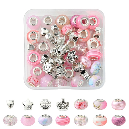 DIY Tibetan Style Alloy & Resin European Beads Making Finding Kits DIY-FS0006-78C-1