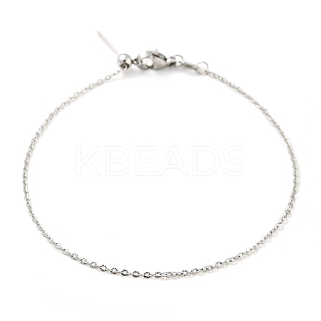 Non-Tarnish 304 Stainless Steel Add a Bead Adjustable Texture Cable Chains Bracelets for Women BJEW-M307-01D-P-1