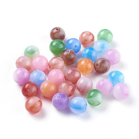 Acrylic Imitation Jade Beads X-MACR-E025-25-12mm-1