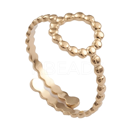 Ion Plating(IP) 304 Stainless Steel Hollow Ring Cuff Rings for Women RJEW-G285-74G-1