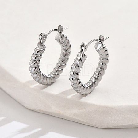 Non-Tarnish 304 Stainless Steel Hoop Earrings YY3113-1-1