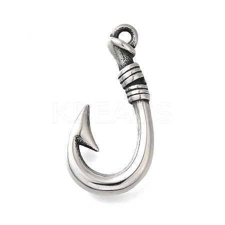 Non-Tarnish 304 Stainless Steel Hook Clasps STAS-C109-04AS-1