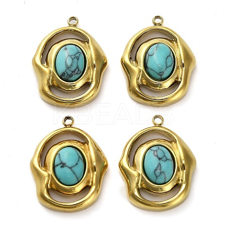 Dyed Synthetic Turquoise Pendants STAS-H438-10G-03-1