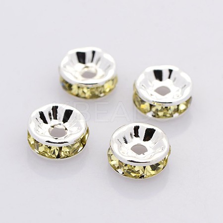 Brass Grade A Rhinestone Spacer Beads RB-A014-Z6mm-13S-1