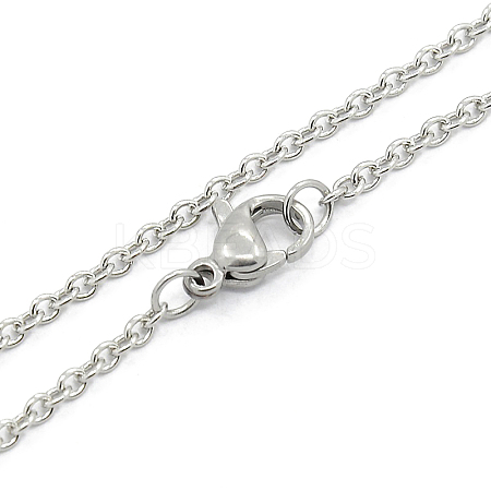 Non-Tarnish Unisex 304 Stainless Steel Cable Chain Necklace with Lobster Claw Clasps STAS-O037-83P-04-1