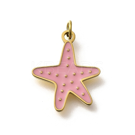 304 Stainless Steel Enamel Pendants STAS-R153-14G-1
