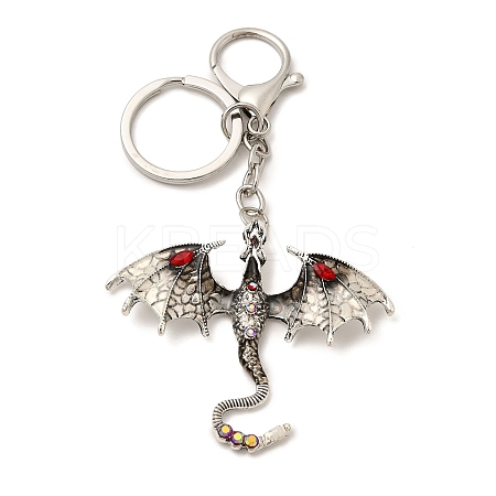 Dragon Alloy Rhinestone Pendant Keychains LS-KEYC-G065-01D-1