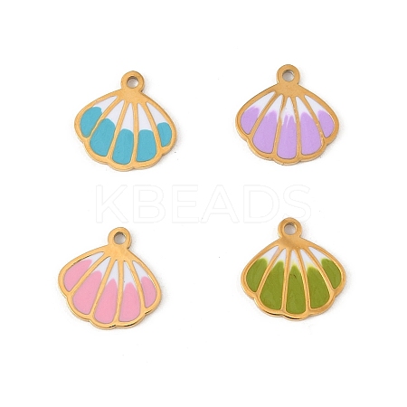 304 Stainless Steel Enamel Charms STAS-P396-17G-M-1