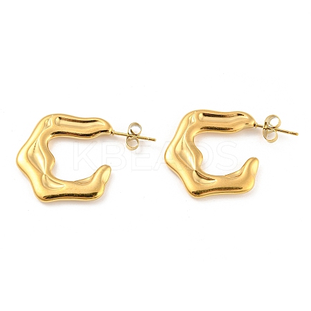 304 Stainless Steel Twist Ring Stud Earrings EJEW-I290-01G-1