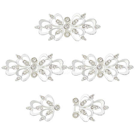 4Pcs Zinc Alloy Rhinestone Snap Lock Clasps FIND-FG0003-45B-1